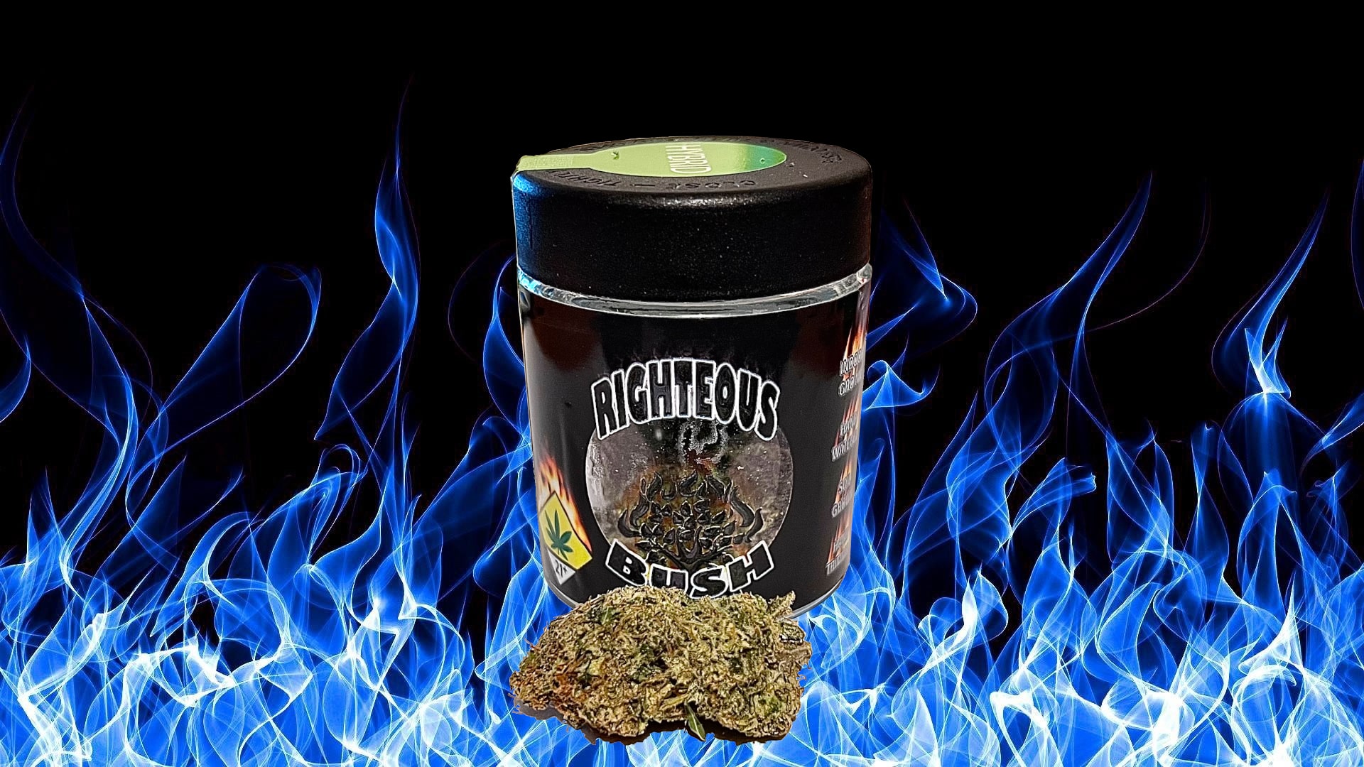 Pineapple Upside Down Cake Bud and Jar surrounded by blue flame