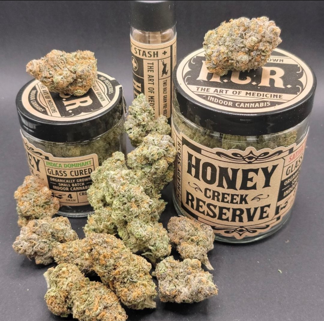 Honey Creek Reserve Cannabis in flower and prerolls