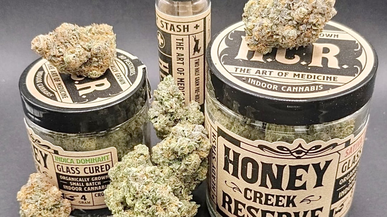 jars of Honey Creek cannabis buds